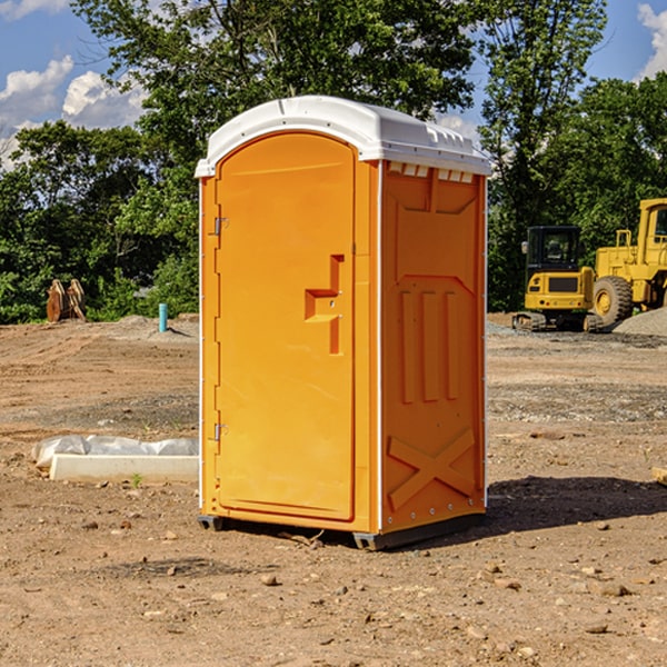 how often are the portable restrooms cleaned and serviced during a rental period in Pendleton County WV